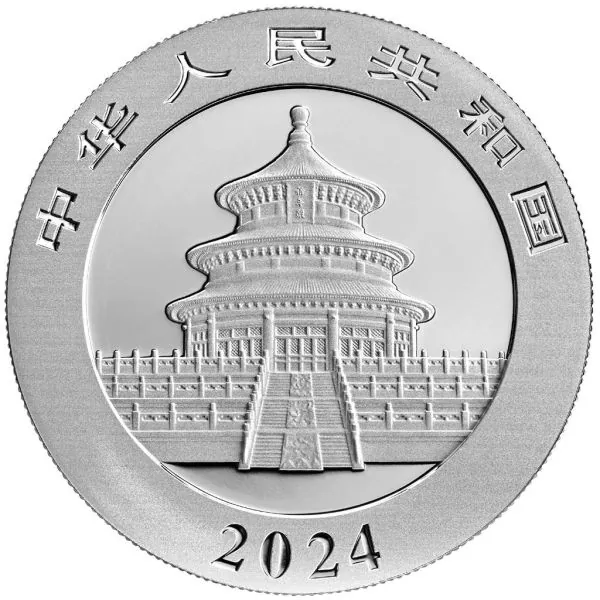 30 Gramm Silbermünze China 2024 - Panda in Farbe | Variante 1