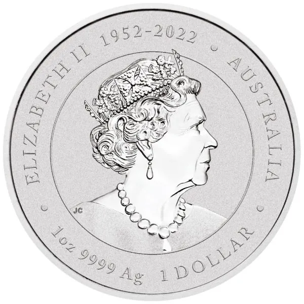 1 Unze Silbermünze Australien 2024 vergoldet im Münzetui - Lunar Serie 3 - Motiv: DRACHE