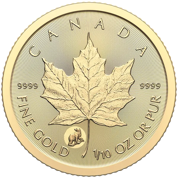 1/10 Unze Goldmünze Kanada 2024 im Blister - Maple Leaf | Treasured Gold Maple Leaf First Strikes - Privy Mark: Polar Bear ( Premium Bullion )