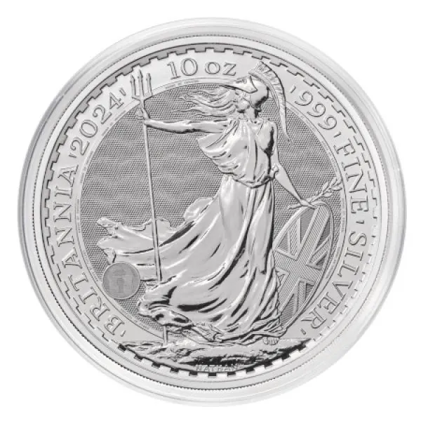 10 Unze Silbermünze Großbritannien 2024 - Britannia | Motiv: König Charles ( Charles III. )