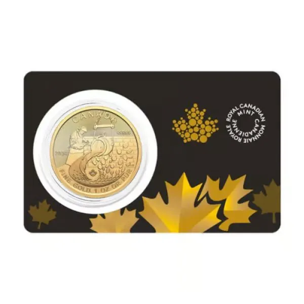 1 Unze 99999 Goldmünze Kanada 2024 im Blister | Serie: Klondike Gold Rush - Motiv: Vom Dore` Barren zum Feingold - From Dore to Refined Gold | 4. Ausgabe