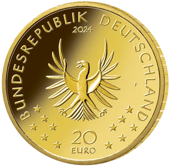 Deutschland 20 Euro Gold Gedenkmünze 2024 | Serie: Rückkehr der Wildtiere - Motiv: Biber