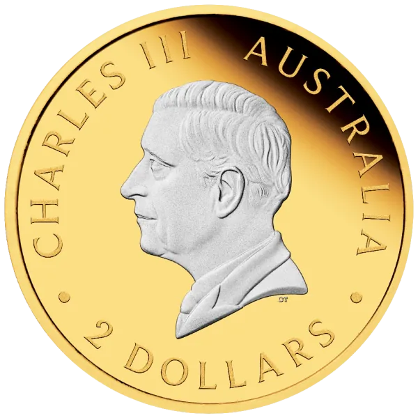 2 Unze Silbermünze Australien 2024 - Känguru Reverse Proof vergoldet im Münzetui und Zertifikat | Perth Mint Variante *