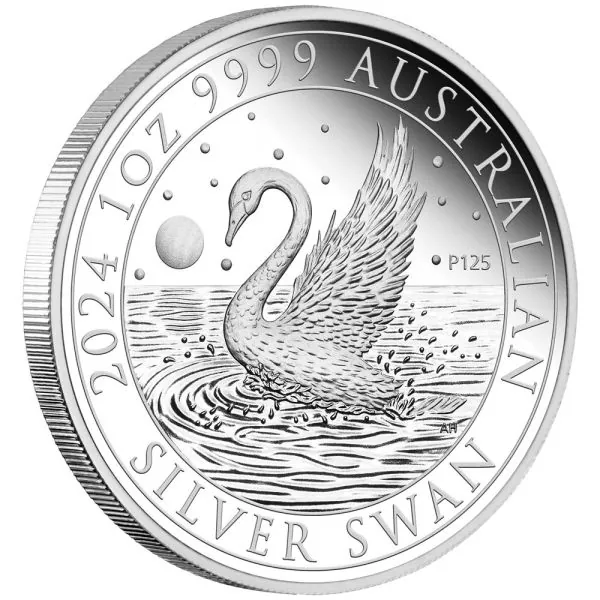 1 Unze Silbermünze Australien 2024 in Polierte Platte | Motiv: Der Schwan - The Swan *