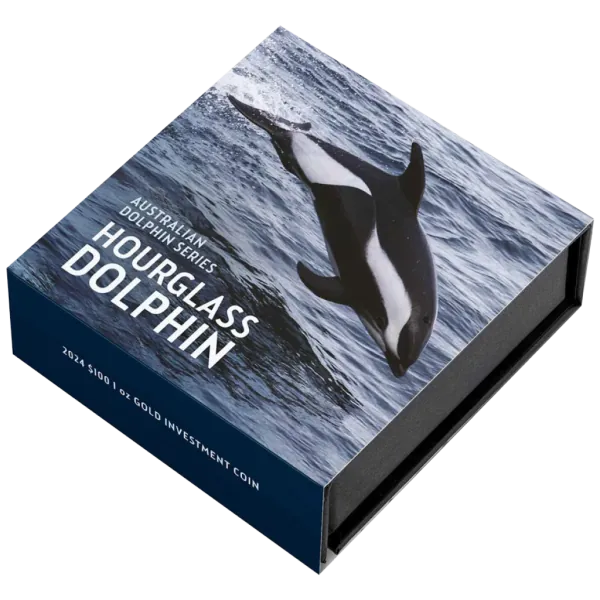 1 Unze Goldmünze Australien 2024 | Serie: Dolphin - Motiv: Hourglass Dolphin