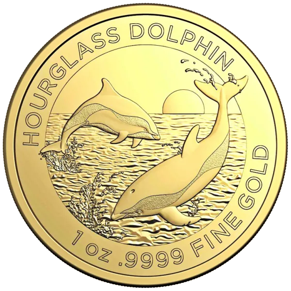 1 Unze Goldmünze Australien 2024 | Serie: Dolphin - Motiv: Hourglass Dolphin