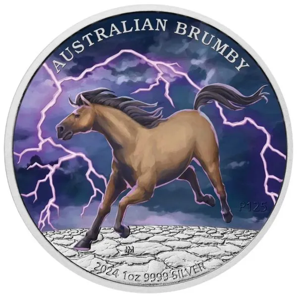 1 Unze Silbermünze Australien 2024 in Farbe - Motiv: Brumby | 5. Ausgabe