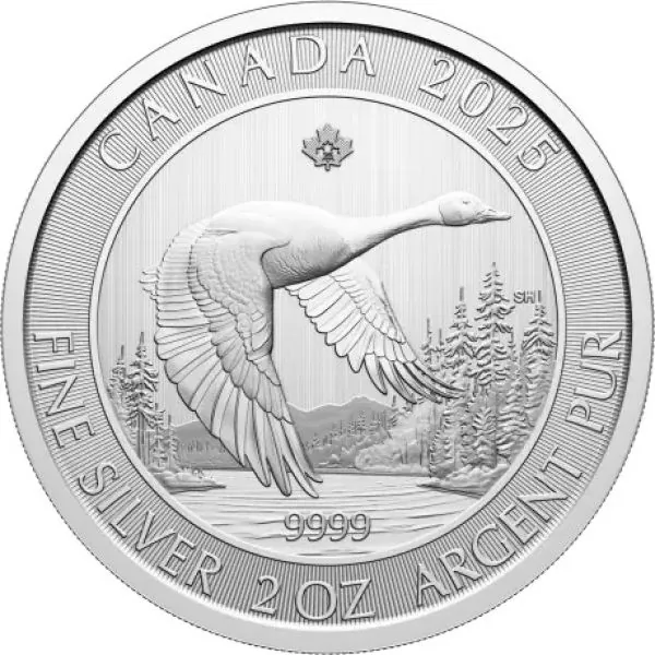 Kanada 10 Dollars | 2 Unze Silbermünze 2025 | Motiv: Kanada Gans ( Canada Goose )