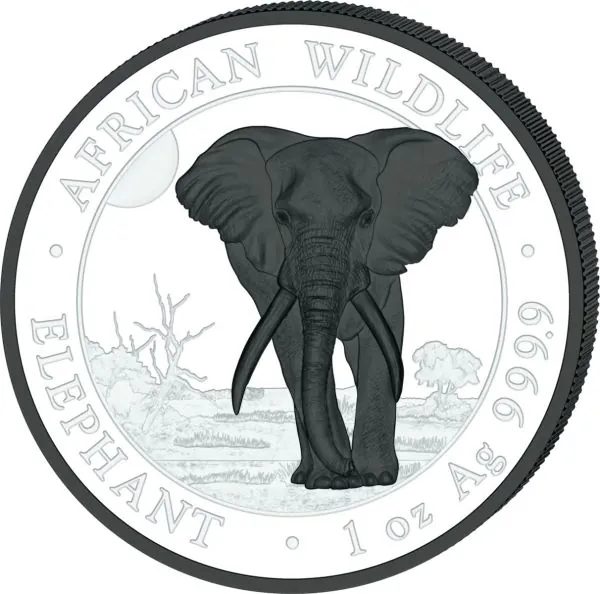 2 x 1 Unze Silbermünzen SET Somalia 2025 - Elefant | Black & White Edition | 9. Ausgabe | Nur 500 Exemplare