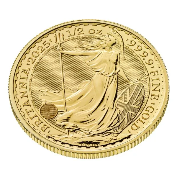 1/2 Unze Goldmünze Großbritannien 2025 - Britannia | Motiv: König Charles ( Charles III. )