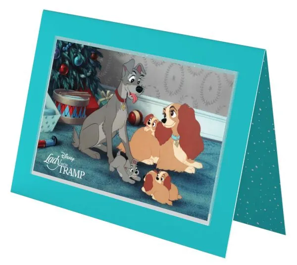 5 Gramm Silberbanknote Niue 2024 Polierte Platte in Farbe | Disney`s Susi und Strolch Weihnachtsgrüße | Season's Greetings - Lady and the Tramp ( Merry Christmas ) *