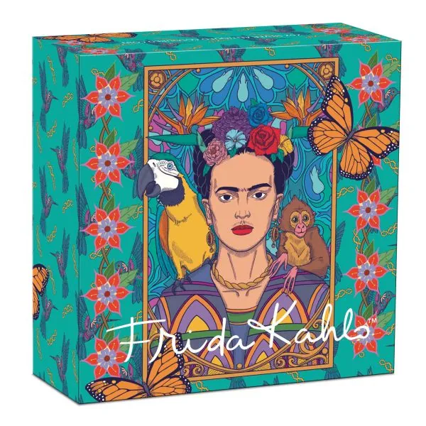 2 Unze Silbermünze Tuvalu 2024 mit Farbe veredelt in Antique Finish | MOTIV: Frida Kahlo ™ *