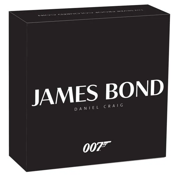 1 Unze Silbermünze Tuvalu 2024 Polierte Platte in Farbe | Serie: James Bond - Motiv: Daniel Craig mit Aston Martin DB5 *