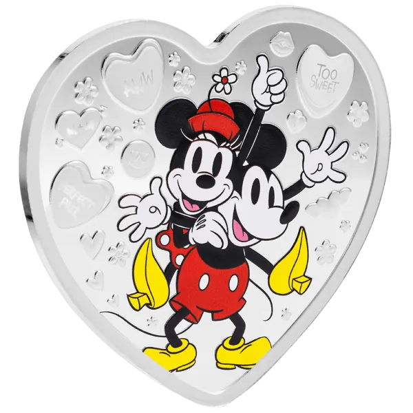 1 Unze Silbermünze Niue 2025 Polierte Platte in Farbe | Disney`s ™ Love Ausgabe | Mickey and Minnie Mouse ™ - Disney I Love Us ™ *