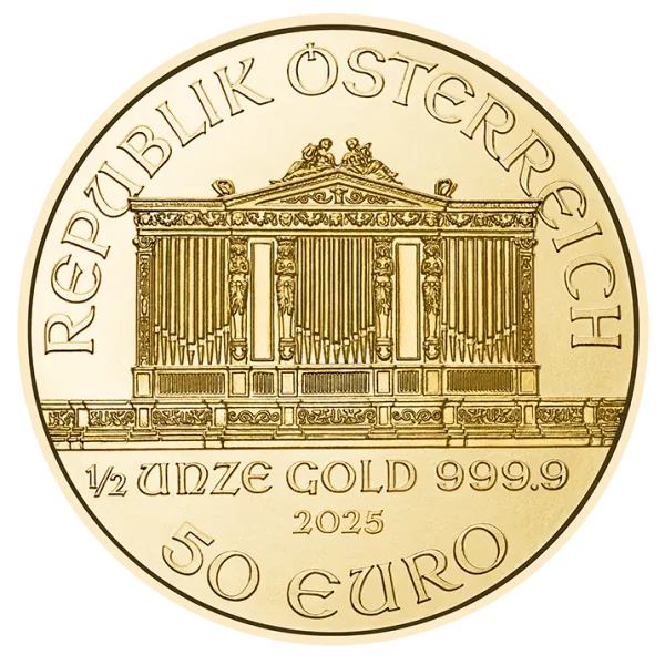 1/2 Unze Goldmünze Österreich 2025 - Wiener Philharmoniker