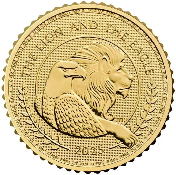 1/10 Unze Goldmünze Großbritannien 2025 | Motiv: The British Lion and American Eagle