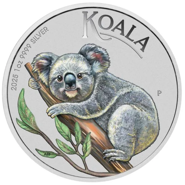 1 Unze Silbermünze Australien 2025 Blister in Farbe - Koala | Brisbane Money Expo ANDA Special