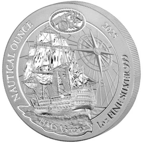 1 Unze Silbermünze Ruanda 2025 | Nautische Unze ( Nautical Ounce ) - Motiv: HMS Victory