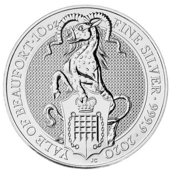 10 Unze Silbermünze Großbritannien 2020 - The Queen's Beasts | Yale of Beaufort *
