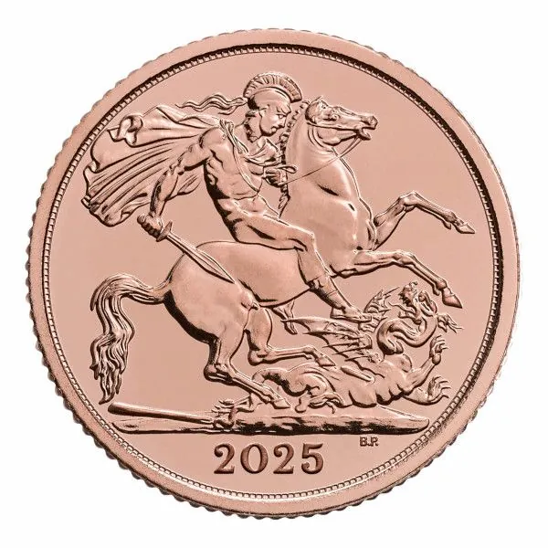 Großbritannien 1/2 Pfund Sovereign Goldmünze 2025 - Motiv: König Charles ( Charles III. )