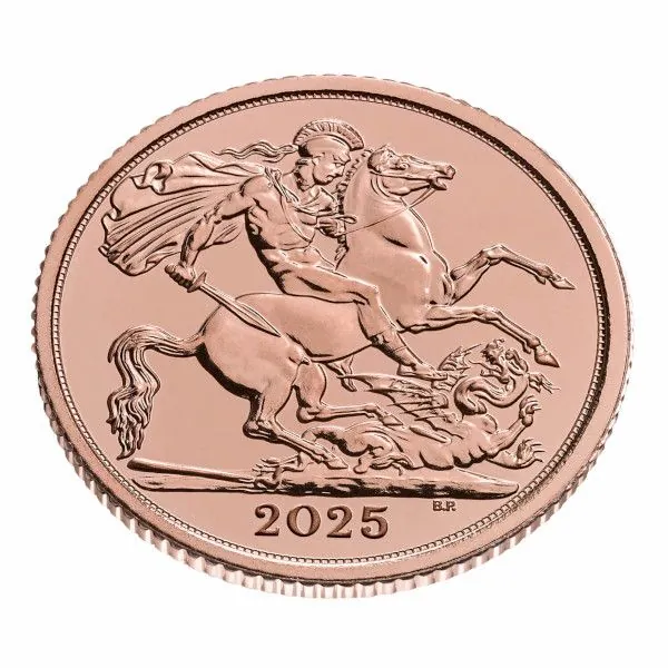 Großbritannien 1/2 Pfund Sovereign Goldmünze 2025 - Motiv: König Charles ( Charles III. )