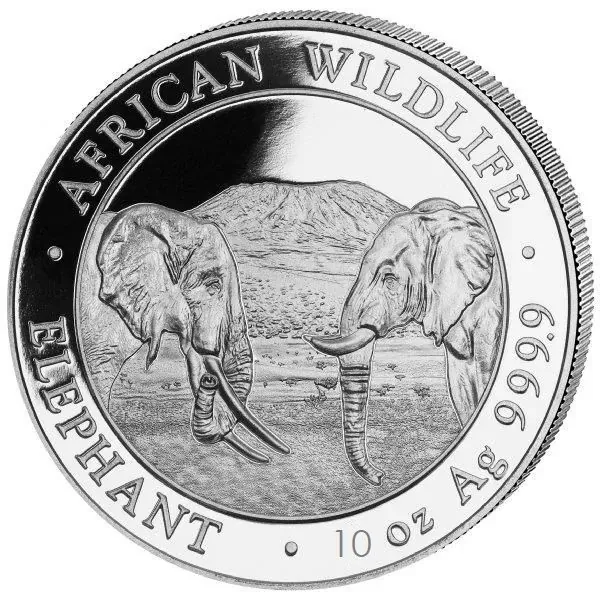 10 Unze Silbermünze Somalia 2020 - Elefant *