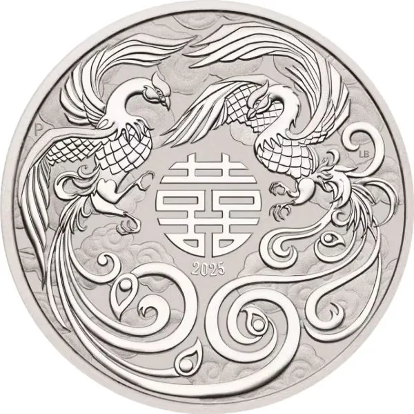 1 Unze Silbermünze Australien 2025 | Serie: Chinese Myths and Legends - Motiv: Double Phoenix