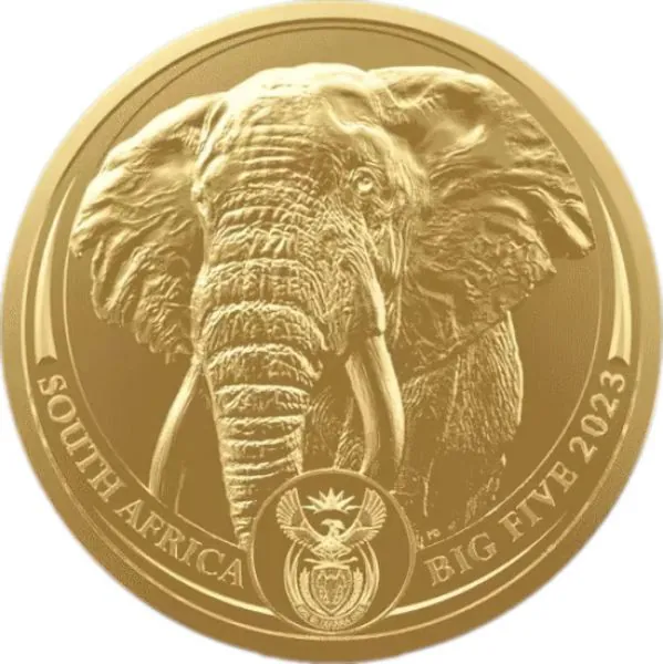 1 Unze Goldmünze Südafrika 2023 | Serie: Big Five - Motiv: Elefant | 2. Ausgabe