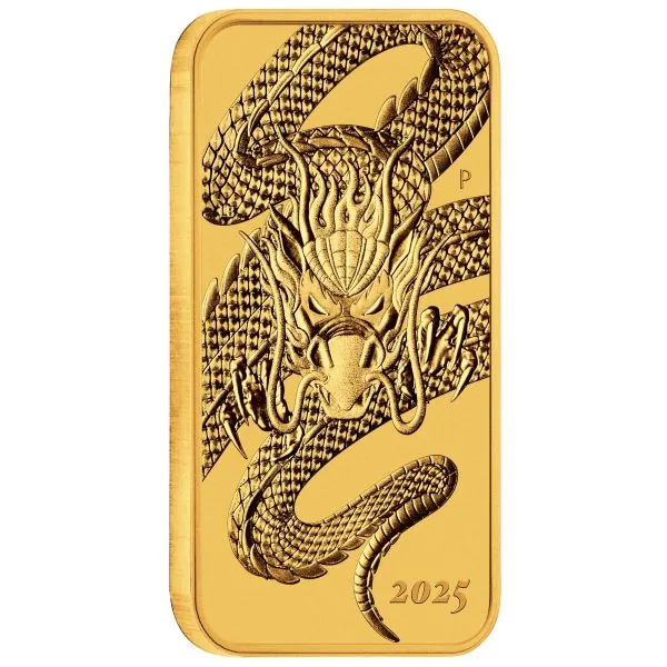 1 Unze Gold Münzbarren Australien 2025 - Dragon Rectangle