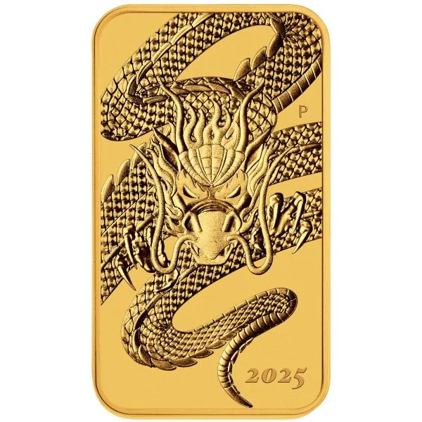 1 Unze Gold Münzbarren Australien 2025 - Dragon Rectangle