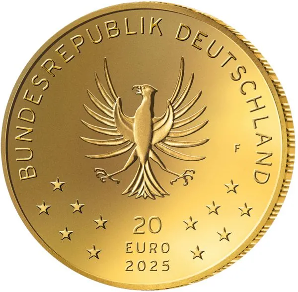 Deutschland 20 Euro Gold Gedenkmünze 2025 | Serie: Rückkehr der Wildtiere - Motiv: Luchs