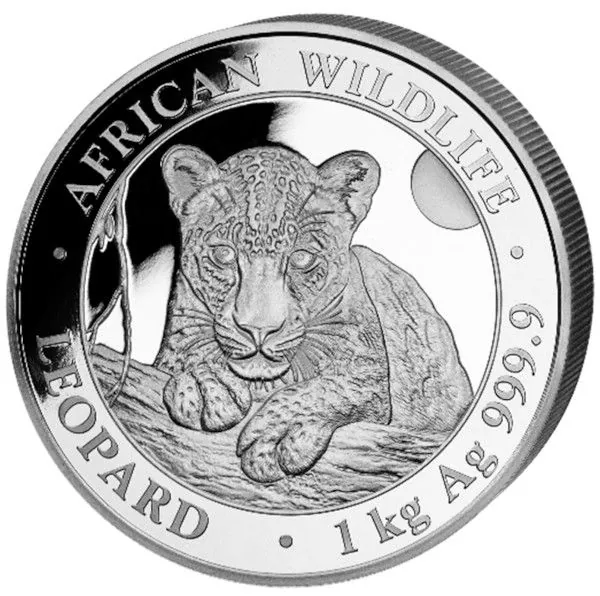 1 Kilo Silbermünze Somalia 2025 | Serie: African Wildlife, Motiv: Leopard