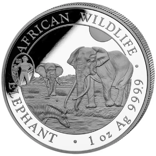 1 Unze Silbermünze Somalia 2025 – Elefant mit Privy Mark „ANA Oklahoma City“ aus 999,9 Feinsilber, Motiv Somalia Elefant 2026, in Etui mit Zertifikat