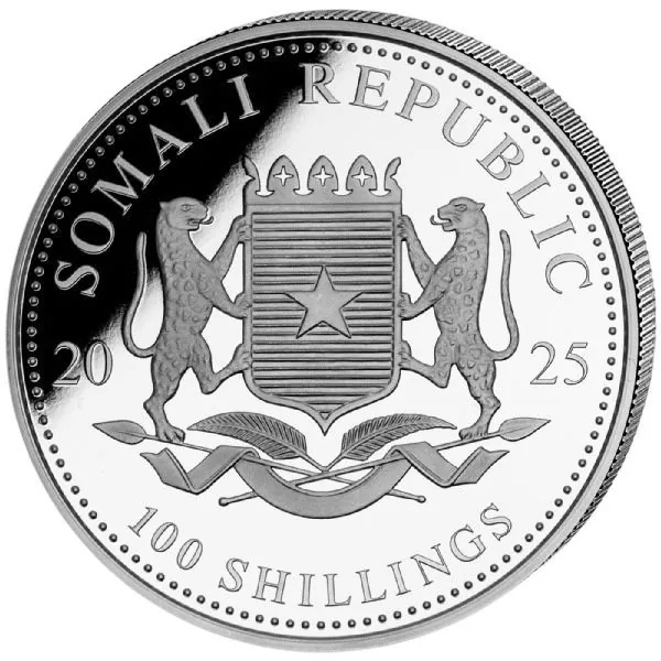 1 Unze Silbermünze Somalia 2025 – Elefant mit Privy Mark „ANA Oklahoma City“ aus 999,9 Feinsilber, Motiv Somalia Elefant 2026, in Etui mit Zertifikat