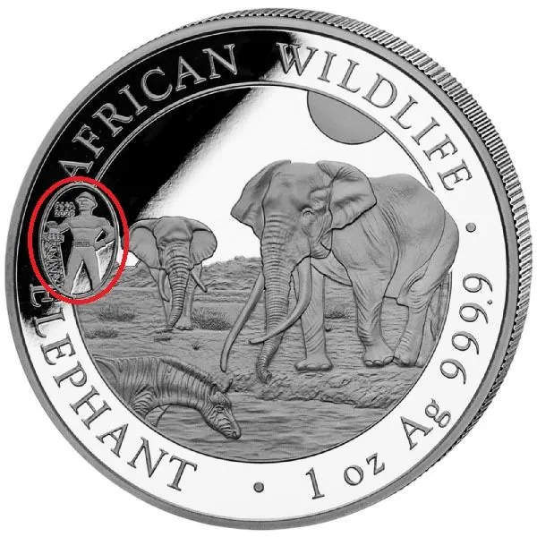 1 Unze Silbermünze Somalia 2025 – Elefant mit Privy Mark „ANA Oklahoma City“ aus 999,9 Feinsilber, Motiv Somalia Elefant 2026, in Etui mit Zertifikat