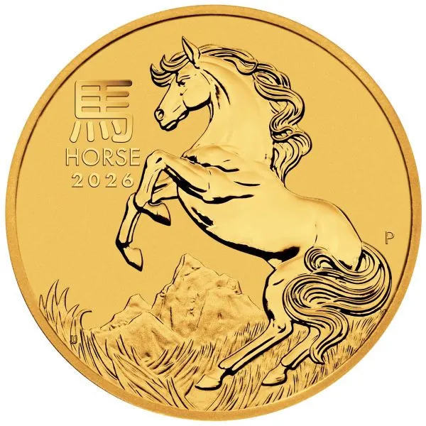 2 Unze Goldmünze Australien 2026 - Lunar Serie 3 - Motiv: PFERD