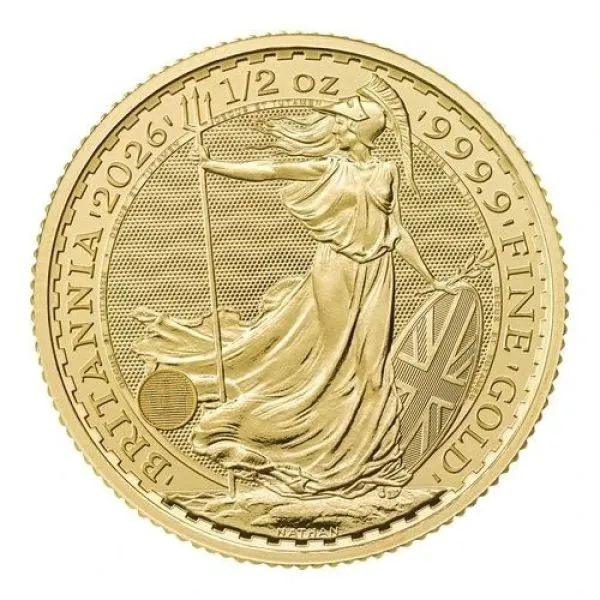 1/2 Unze Goldmünze Großbritannien 2026 - Britannia | Motiv: König Charles ( Charles III. )