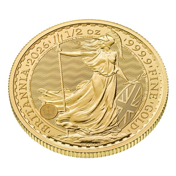 1/2 Unze Goldmünze Großbritannien 2026 - Britannia | Motiv: König Charles ( Charles III. )