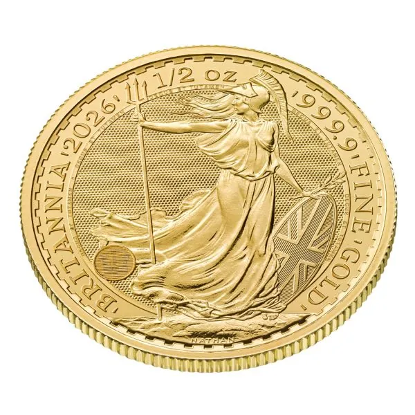 1/2 Unze Goldmünze Großbritannien 2026 - Britannia | Motiv: König Charles ( Charles III. )