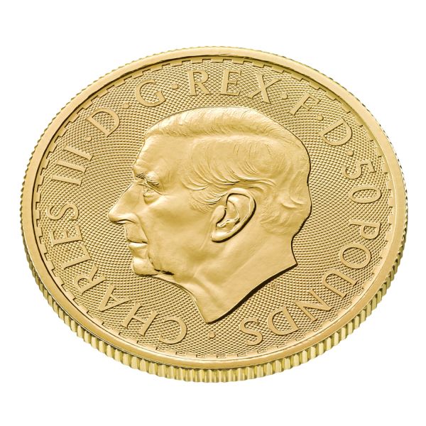 1/2 Unze Goldmünze Großbritannien 2026 - Britannia | Motiv: König Charles ( Charles III. )