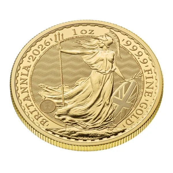 1 Unze Goldmünze Großbritannien 2026 – Britannia mit Porträt von König Charles III. Vorderseite zeigt das offizielle Porträt des Königs, Rückseite die klassische Darstellung der Britannia. Lieferung einzeln in Kapseln oder im 10er Tube 1 Unze Goldmünze Großbritannien 2026 – Britannia mit Porträt von König Charles III. Vorderseite zeigt das offizielle Porträt des Königs, Rückseite die klassische Darstellung der Britannia. Lieferung einzeln in Kapseln oder im 10er Tube
