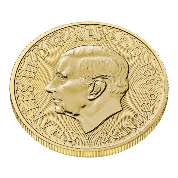 1 Unze Goldmünze Großbritannien 2026 – Britannia mit Porträt von König Charles III. Vorderseite zeigt das offizielle Porträt des Königs, Rückseite die klassische Darstellung der Britannia. Lieferung einzeln in Kapseln oder im 10er Tube