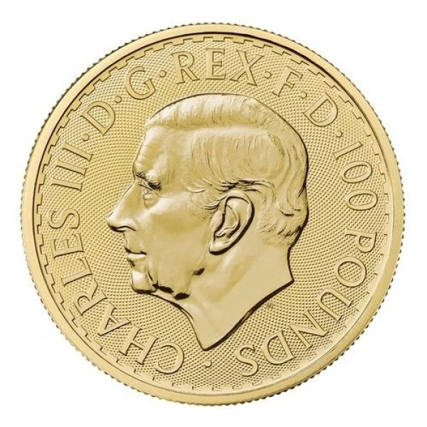 1 Unze Goldmünze Großbritannien 2026 – Britannia mit Porträt von König Charles III. Vorderseite zeigt das offizielle Porträt des Königs, Rückseite die klassische Darstellung der Britannia. Lieferung einzeln in Kapseln oder im 10er Tube