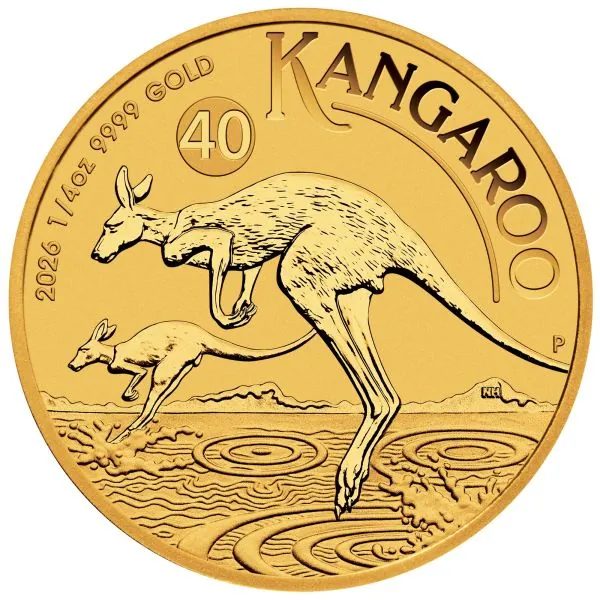 1/4 Unze Goldmünze Australien 2026 - Känguru ( 40. Jahrestag - 40th Anniversary )