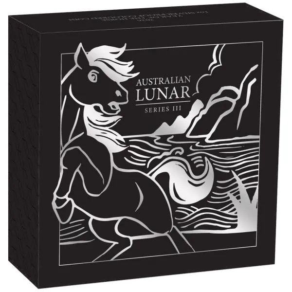 1 Unze Silbermünze Australien 2026 Polierter Platte in Farbe - Lunar Serie 3 - Motiv: PFERD ( Perth Mint ) °