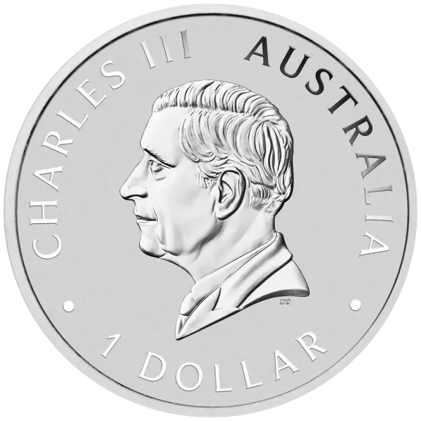 1-Unzen-Silbermünze Australien 2025 im offiziellen Blister. Motiv: Koala. Zusätzlich farbiges Panda-Privy-Mark. Limitierte Messeausgabe zur Beijing International Coin Expo.