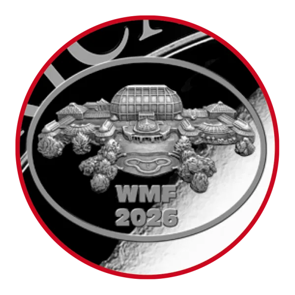 „1 Unze Silbermünze Somalia 2026 Elefant mit Botanical Garden Privy Mark zur World Money Fair Berlin, geprägt in 999,9 Feinsilber, geliefert im Münzetui mit Zertifikat.“