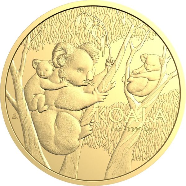 1 Unze Goldmünze Australien 2026 Koala aus 999,9 Feingold, 3. Ausgabe der RAM Serie, Koala Motiv detailreich, ausgeliefert in Münzetui mit Zertifikat und Umverpackung, weltweit auf 500 Stück limitiert.