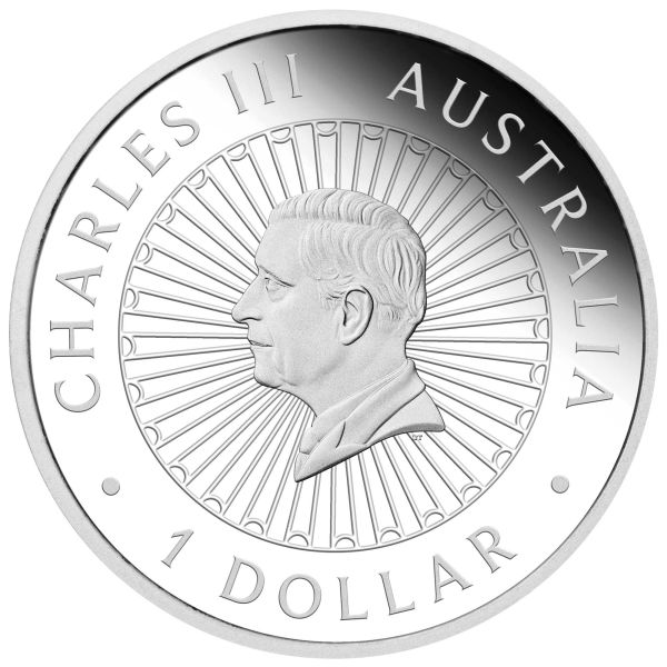 1 Unze Silbermünze Australien 2026 Polierte Platte Opal Serie mit Lunar Pferd Motiv aus 999,9 Feinsilber, geprägt von der Perth Mint, ausgeliefert im Münzetui mit Zertifikat.