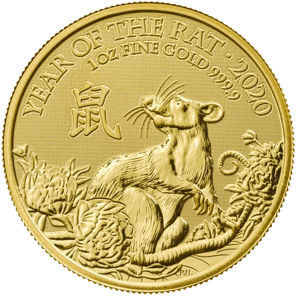 1 Unze Goldmünze Großbritannien 2020 | Lunar Serie - Motiv: Ratte
